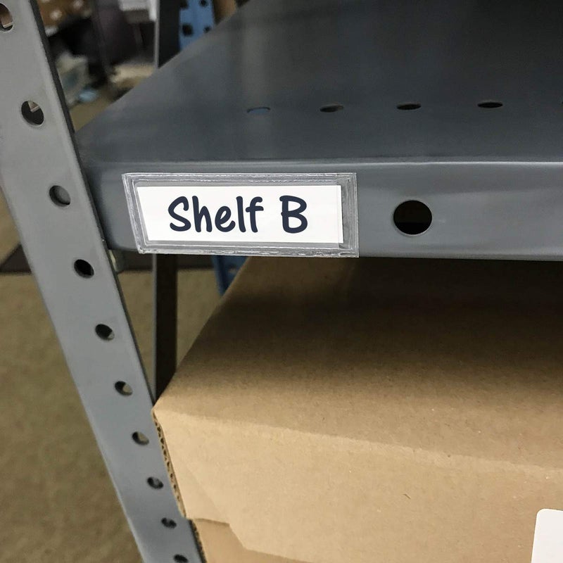 STORE SMART StoreSMART - Peel & Stick 6/8" x 2 3/8" Shelf Tag/Label Holders - 25-Pack - Open Short Side - STB861S-25 - Image 3